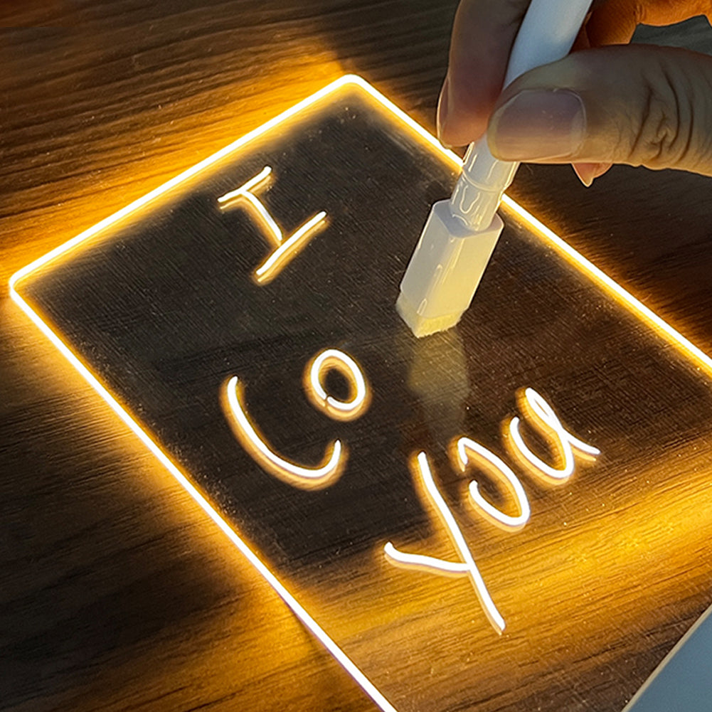 LED Message Board Night Light with USB Power and Pen - Decorative Lamp for Home, Gift for Kids and Girlfriend